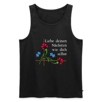 Nächstenliebe 2 - Männer Premium Bio Tank Top - Schwarz - Vorne - AI Model Male 178 light (178cm)