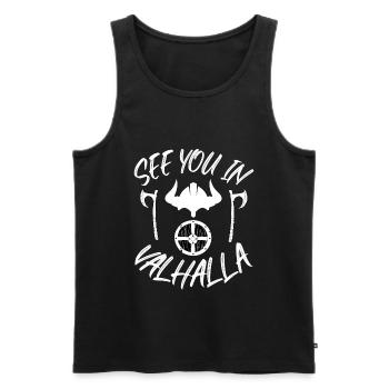 See you in VALHALLA - Débardeur bio Premium Homme - noir - Devant - Michal (187cm)