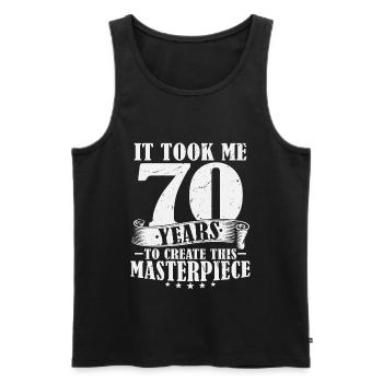 70 Years Birthday Saying 70 Birthday Gift - Men's Premium Organic Tank Top - black - Front - AI Model Male 178 light (178cm)