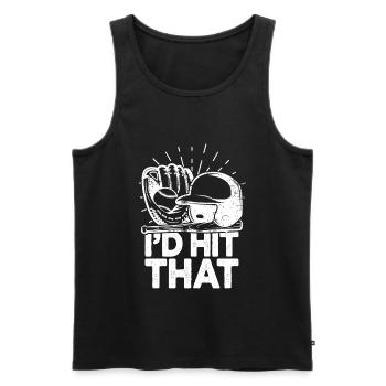 I'd Hit That Funny Baseball Fan - Men's Premium Organic Tank Top - black - Front - Michal (187cm)