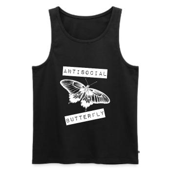 Antisozialer Schmetterling Introvertierter Jahrgang - Männer Premium Bio Tank Top - Schwarz - Vorne - Michal (187cm)