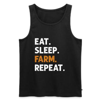 Eat Sleep Farm Wiederholen Sie lustiges Bauerngeschenk - Männer Premium Bio Tank Top - Schwarz - Vorne - Michal (187cm)