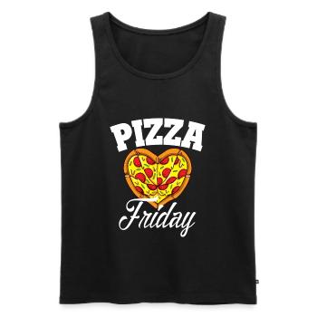 Lustige Pizza Freitag Pizza Party Food Lovers - Männer Premium Bio Tank Top - Schwarz - Vorne - Michal (187cm)