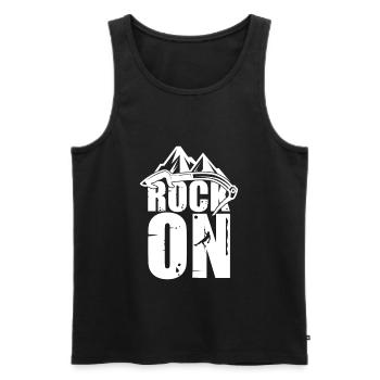 Rock On Mountain Climbing Boulder Kletterer - Männer Premium Bio Tank Top - Schwarz - Vorne - Michal (187cm)