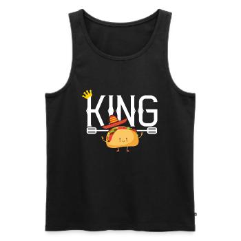 king taco tacos Mexican cuisine - Men's Premium Organic Tank Top - black - Front - AI Model Male 178 light (178cm)