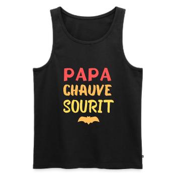 PAPA CHAUVE SOURIT - Débardeur bio Premium Homme - noir - Devant - Michal (187cm)