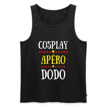 cosplay apéro dodo - Débardeur bio Premium Homme - noir - Devant - Michal (187cm)