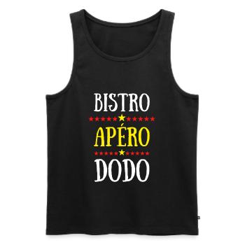 bistro apéro dodo - Débardeur bio Premium Homme - noir - Devant - Michal (187cm)