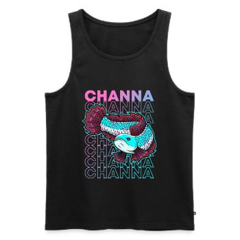 Channa 80's Style Snakehead Monster Fischhüter - Männer Premium Bio Tank Top - Schwarz - Vorne - Michal (187cm)