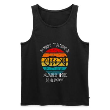 Fischbecken machen mich glücklich Retro Sunset Fish Keeper - Männer Premium Bio Tank Top - Schwarz - Vorne - Michal (187cm)