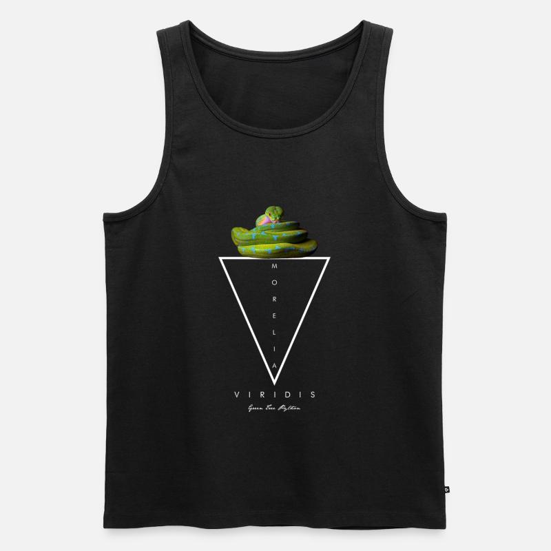 Green Tree Python Modern Geometric - Men's Premium Organic Tank Top - black