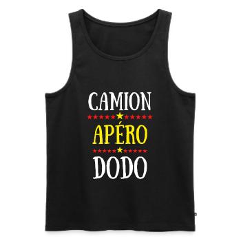 camion apéro dodo - Débardeur bio Premium Homme - noir - Devant - Michal (187cm)