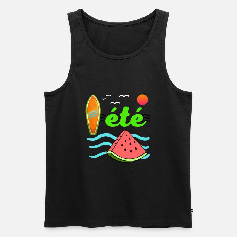 été mer océan pastèque couleurs vives surf - Débardeur bio Premium Homme - noir