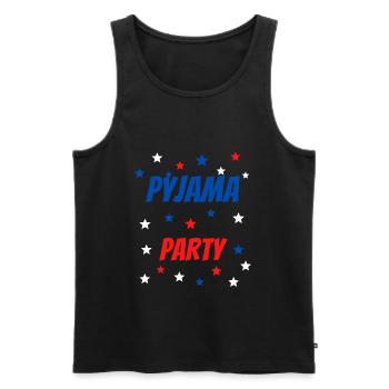 PYJAMA PARTY BLEU BLANC ROUGE ÉTOILES - Débardeur bio Premium Homme - noir - Devant - Michal (187cm)