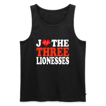 love three lionesses équipe angleterre de footbaIl - Débardeur bio Premium Homme - noir - Devant - AI Model Male 178 light (178cm)