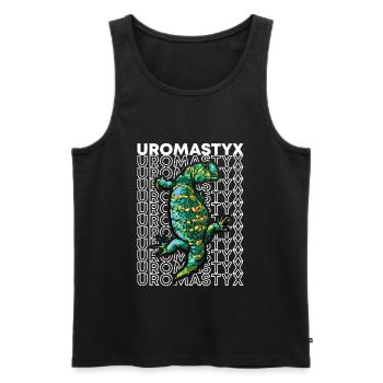 Uromastyx 80's Style Reptile Keeper Lizard - Men's Premium Organic Tank Top - black - Front - Michal (187cm)