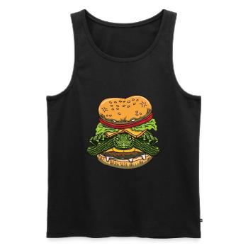 Lustiger Rotohr Slider Besitzer Burger - Männer Premium Bio Tank Top - Schwarz - Vorne - AI Model Male 178 light (178cm)