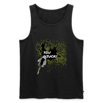 You Suck Pleco Keeper Sucker Fish - Men's Premium Organic Tank Top - black - Front - Michal (187cm)