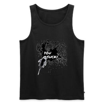 You Suck Pleco Keeper Sucker Fish Design - Men's Premium Organic Tank Top - black - Front - Michal (187cm)