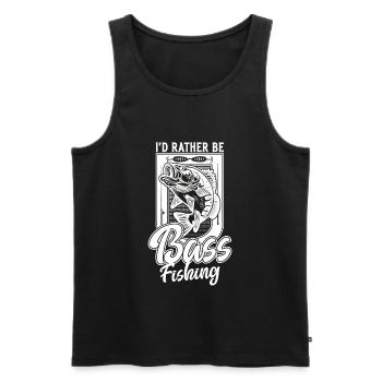I'd Rather Be Bass Fish Fishing Funny Angler - Men's Premium Organic Tank Top - black - Front - Michal (187cm)