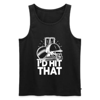 I'd Hit That Funny Cricket Cricketers - Men's Premium Organic Tank Top - black - Front - AI Model Male 178 light (178cm)