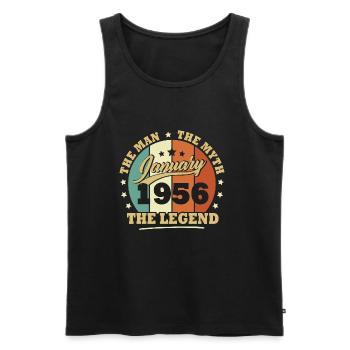 January 1956, 67 years old Birthday Man woman - Men's Premium Organic Tank Top - black - Front - Michal (187cm)