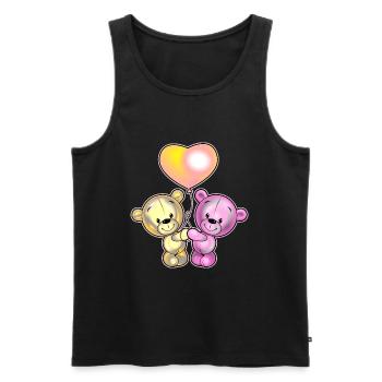 Ours amoureux 2 - Débardeur bio Premium Homme - noir - Devant - Michal (187cm)