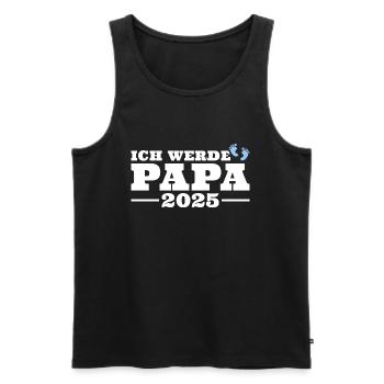 Ich werde Papa 2025 - Männer Premium Bio Tank Top - Schwarz - Vorne - Michal (187cm)