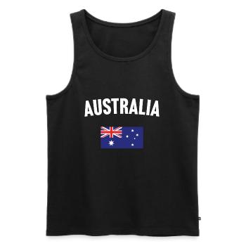 Drapeau de l’Australie - Débardeur bio Premium Homme - noir - Devant - Michal (187cm)