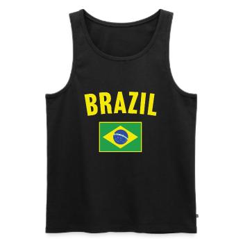 Drapeau du Brésil - Débardeur bio Premium Homme - noir - Devant - Michal (187cm)