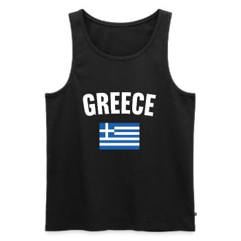 Greece Flag - Men's Premium Organic Tank Top - black - Front - AI Model Male 178 light (178cm)