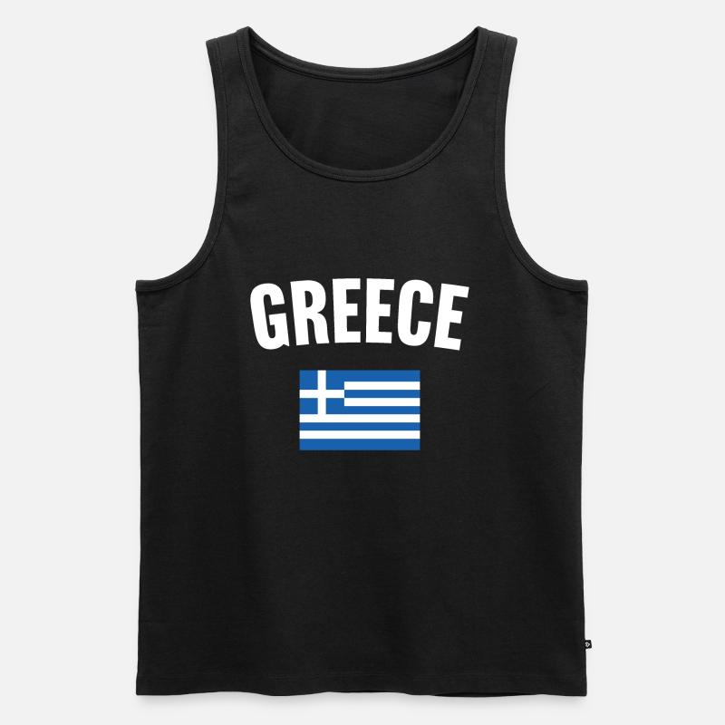 Drapeau de la Grèce - Débardeur bio Premium Homme - noir