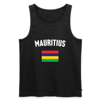 Mauritius Flag - Men's Premium Organic Tank Top - black - Front - AI Model Male 178 light (178cm)
