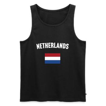 Drapeau néerlandais - Débardeur bio Premium Homme - noir - Devant - AI Model Male 178 light (178cm)