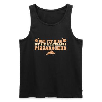 Pizzaliebhaber Weltklasse Pizzabäcker Geschenk - Männer Premium Bio Tank Top - Schwarz - Vorne - Michal (187cm)