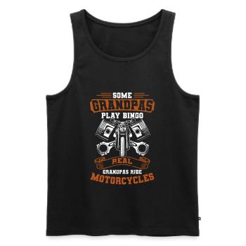 Real Grandpas Ride Motorcycles - Men's Premium Organic Tank Top - black - Front - AI Model Male 178 light (178cm)
