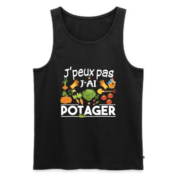 Potager Retraite Jardinier Retraité Jardinage - Débardeur bio Premium Homme - noir - Devant - Michal (187cm)