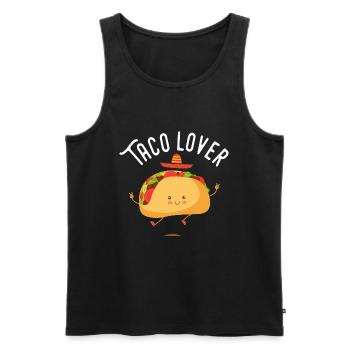 taco lover tacos Tacos Mexican food gift - Men's Premium Organic Tank Top - black - Front - AI Model Male 178 light (178cm)