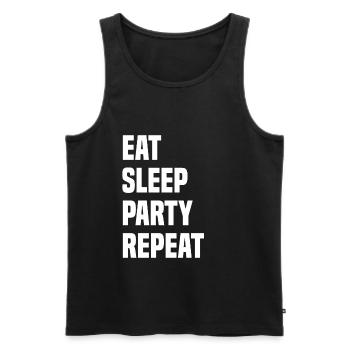 Manger Sleep Party Répéter - Débardeur bio Premium Homme - noir - Devant - Michal (187cm)