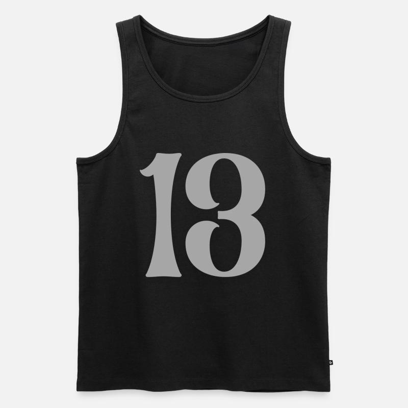 13 - Männer Premium Bio Tank Top - Schwarz