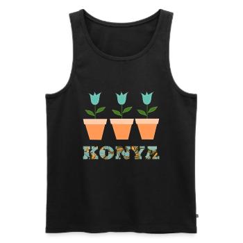 konya e 204 - Männer Premium Bio Tank Top - Schwarz - Vorne - AI Model Male 178 light (178cm)