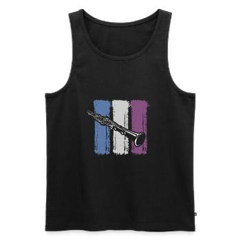 clarinet - Men's Premium Organic Tank Top - black - Front - Michal (187cm)
