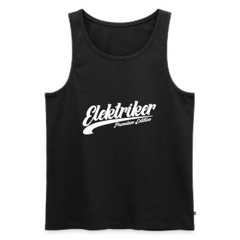 Elektriker Elektriker Schriftzug - Männer Premium Bio Tank Top - Schwarz - Vorne - Michal (187cm)