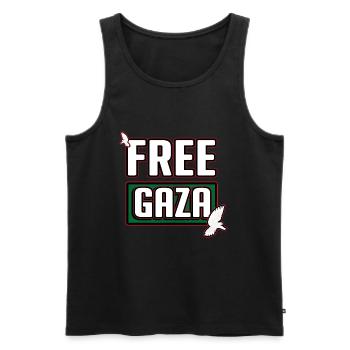Free Gaza, Free Palestine, Gaza Peace, Palestina - Débardeur bio Premium Homme - noir - Devant - AI Model Male 178 light (178cm)