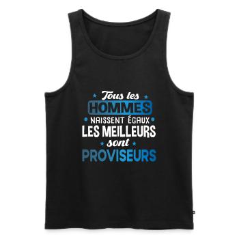 Proviseur Homme Cadeau Métier Ecole Collège Humour - Débardeur bio Premium Homme - noir - Devant - Michal (187cm)