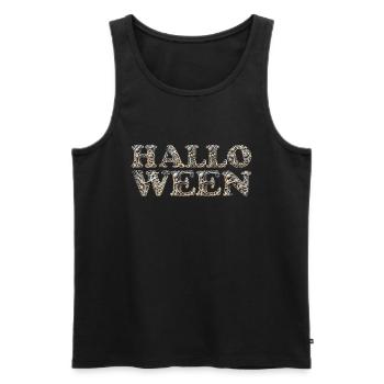 Halloween, Bones, Lettrage, Creepy - Débardeur bio Premium Homme - noir - Devant - AI Model Male 178 light (178cm)