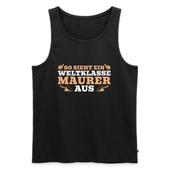 Maurermeister Handwerker Weltklasse Maurer - Männer Premium Bio Tank Top - Schwarz - Vorne - Michal (187cm)