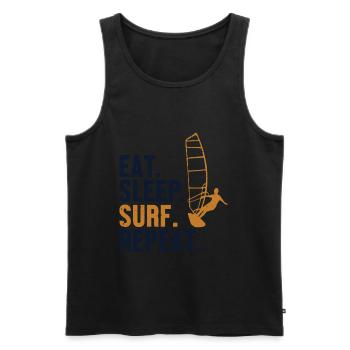 Eat Sleep Surf Repeat Water Sports Sailboarding - Men's Premium Organic Tank Top - black - Front - Michal (187cm)