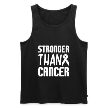 Stronger Than Cancer - Männer Premium Bio Tank Top - Schwarz - Vorne - Michal (187cm)