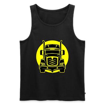 Trucker Truck Driver - Men's Premium Organic Tank Top - black - Front - Michal (187cm)